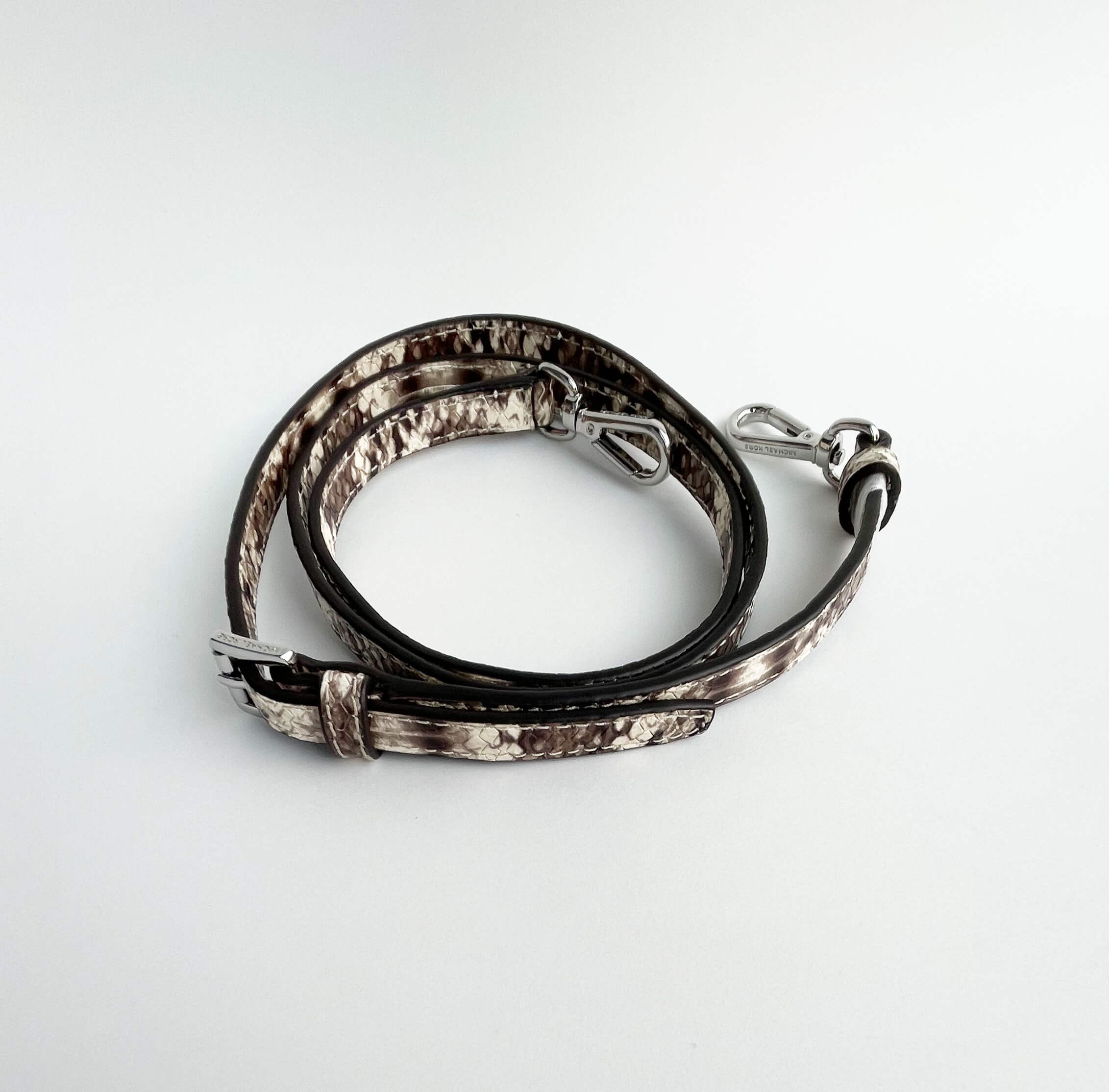 Michael Kors Daria Embossed Leather Clutch Bag Snake Print 10.5” X