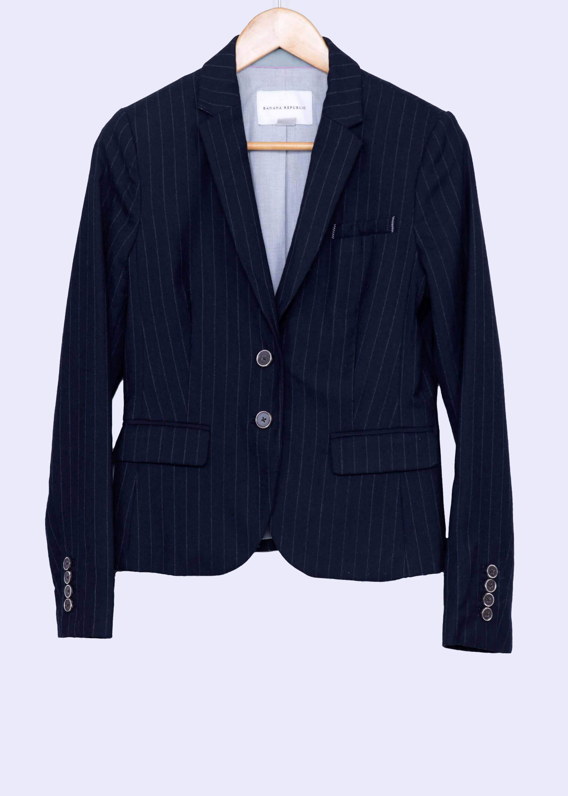 Banana Republic Pinstriped Monogram Suit Jacket Blazer 46R - Slim - NEW  w/tags